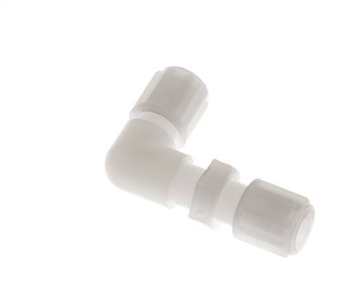 6x4mm PVDF Elbow Compression Fitting Bulkhead 10 bar