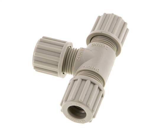 12x10mm PP T-Shape Tee Compression Fitting 10 bar