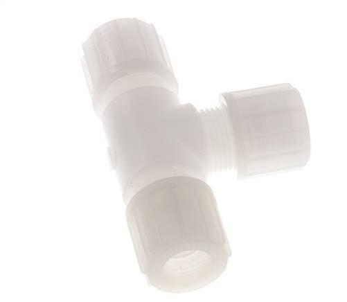 14x12mm PVDF T-Shape Tee Compression Fitting 10 bar