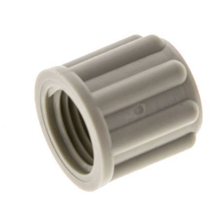 6x4mm (M10x1) PP Union Nut Knurled [20 Pieces]