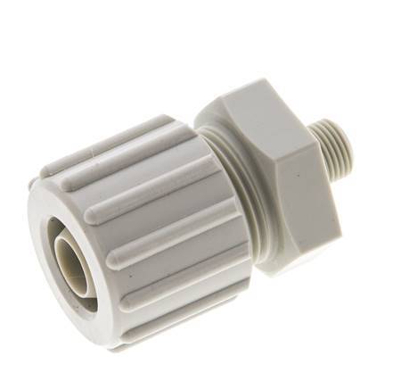 15x9mm & G1/8'' PP Straight Compression Fitting with Male Threads 10 bar PVC and PA