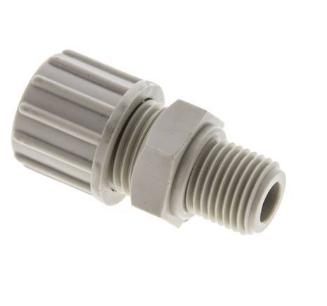 10x4mm & G1/4'' PP Straight Compression Fitting with Male Threads 10 bar PVC and PA