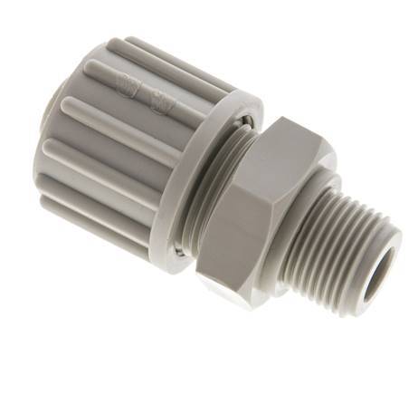 16x10mm & G3/8'' PP Straight Compression Fitting with Male Threads 10 bar PVC and PA