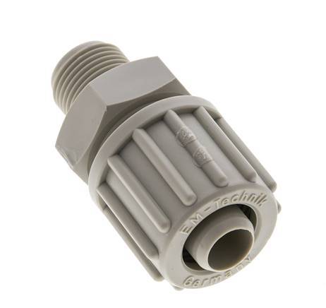 16x10mm & G3/8'' PP Straight Compression Fitting with Male Threads 10 bar PVC and PA