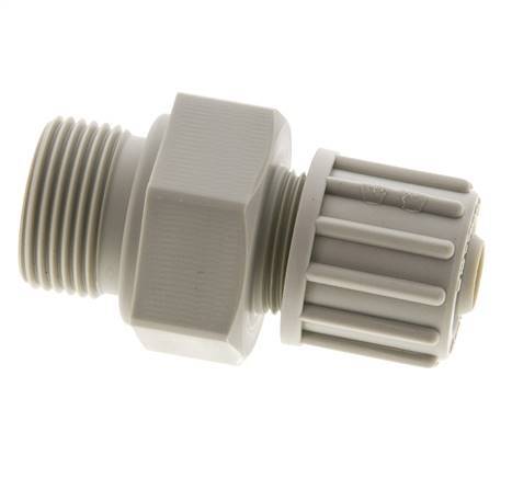 16x10mm & G3/4'' PP Straight Compression Fitting with Male Threads 10 bar PVC and PA