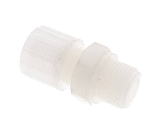 10x4mm & G3/8'' PVDF Straight Compression Fitting with Male Threads 10 bar PVC and PA