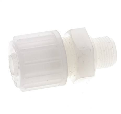 12x6mm & G1/2'' PVDF Straight Compression Fitting with Male Threads 10 bar PVC and PA