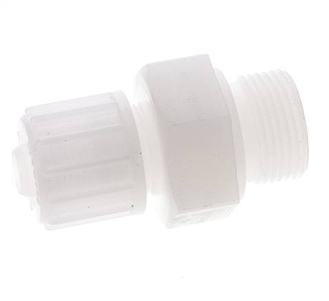 16x10mm & G3/4'' PVDF Straight Compression Fitting with Male Threads 10 bar PVC and PA