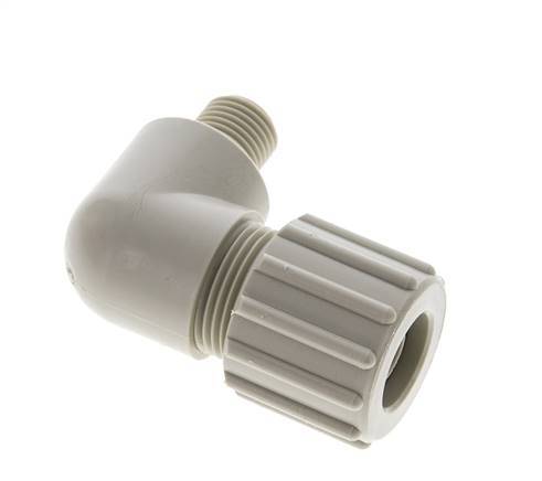 15x9mm & G1/4'' PP Elbow Compression Fitting with Male Threads 10 bar PVC and PA