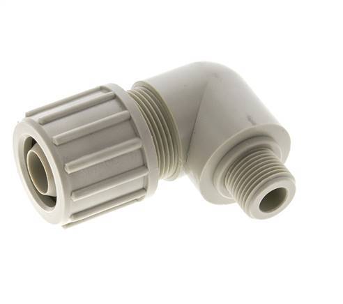 20x13mm & G3/8'' PP Elbow Compression Fitting with Male Threads 10 bar PVC and PA