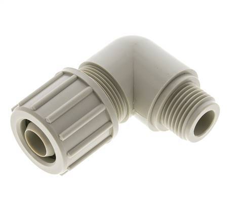 20x13mm & G1/2'' PP Elbow Compression Fitting with Male Threads 10 bar PVC and PA