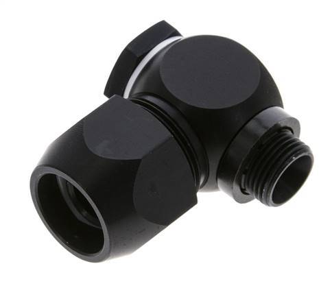 20x13mm & G3/8'' Aluminum Elbow Compression Fitting with Male Threads 10 bar PVC and PA