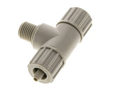 10x4mm & G1/4'' PP T-Shape Tee Compression Fitting with Male Threads 10 bar PVC and PA