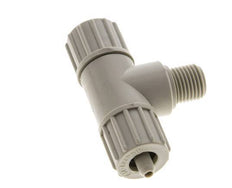 10x4mm & G1/4'' PP T-Shape Tee Compression Fitting with Male Threads 10 bar PVC and PA