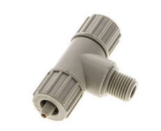 10x4mm & G1/4'' PP T-Shape Tee Compression Fitting with Male Threads 10 bar PVC and PA