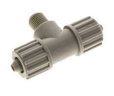 12x6mm & G1/4'' PP T-Shape Tee Compression Fitting with Male Threads 10 bar PVC and PA