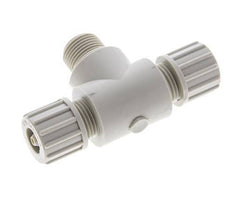 10x4mm & G3/8'' PP T-Shape Tee Compression Fitting with Male Threads 10 bar PVC and PA