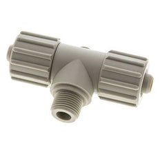 15x9mm & G3/8'' PP T-Shape Tee Compression Fitting with Male Threads 10 bar PVC and PA