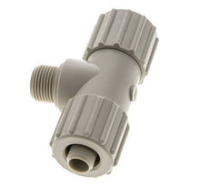 15x9mm & G3/8'' PP T-Shape Tee Compression Fitting with Male Threads 10 bar PVC and PA