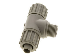 16x10mm & G1/2'' PP T-Shape Tee Compression Fitting with Male Threads 10 bar PVC and PA