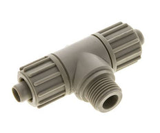 16x10mm & G1/2'' PP T-Shape Tee Compression Fitting with Male Threads 10 bar PVC and PA