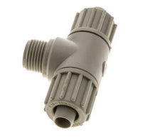 16x10mm & G1/2'' PP T-Shape Tee Compression Fitting with Male Threads 10 bar PVC and PA