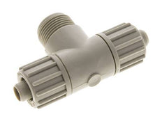 16x10mm & G3/4'' PP T-Shape Tee Compression Fitting with Male Threads 10 bar PVC and PA