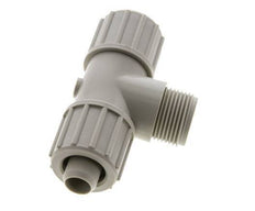 20x13mm & G3/4'' PP T-Shape Tee Compression Fitting with Male Threads 10 bar PVC and PA