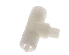 10x4mm & G1/4'' PVDF T-Shape Tee Compression Fitting with Male Threads 10 bar PVC and PA