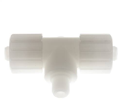 15x9mm & G1/4'' PVDF T-Shape Tee Compression Fitting with Male Threads 10 bar PVC and PA
