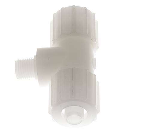 15x9mm & G1/4'' PVDF T-Shape Tee Compression Fitting with Male Threads 10 bar PVC and PA