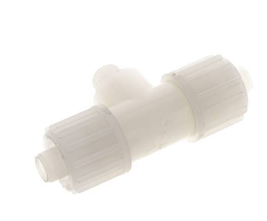 16x10mm & G1/4'' PVDF T-Shape Tee Compression Fitting with Male Threads 10 bar PVC and PA