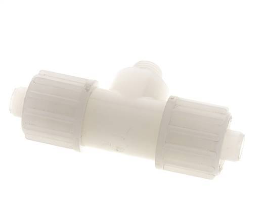 16x10mm & G1/4'' PVDF T-Shape Tee Compression Fitting with Male Threads 10 bar PVC and PA