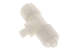 16x10mm & G1/4'' PVDF T-Shape Tee Compression Fitting with Male Threads 10 bar PVC and PA