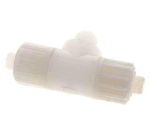 16x10mm & G3/8'' PVDF T-Shape Tee Compression Fitting with Male Threads 10 bar PVC and PA
