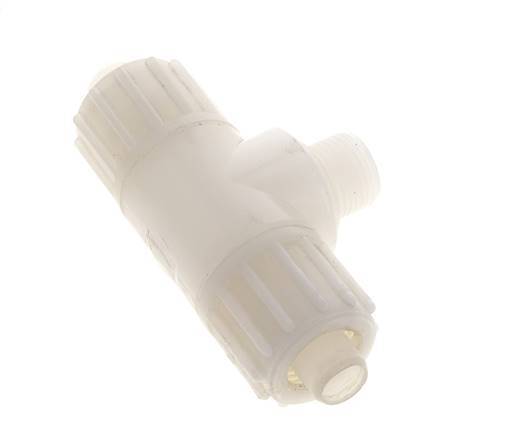 16x10mm & G3/8'' PVDF T-Shape Tee Compression Fitting with Male Threads 10 bar PVC and PA