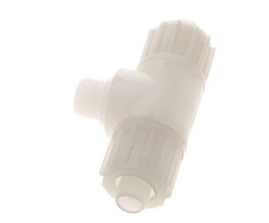 16x10mm & G3/8'' PVDF T-Shape Tee Compression Fitting with Male Threads 10 bar PVC and PA
