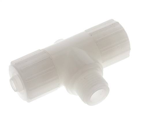 15x9mm & G1/2'' PVDF T-Shape Tee Compression Fitting with Male Threads 10 bar PVC and PA