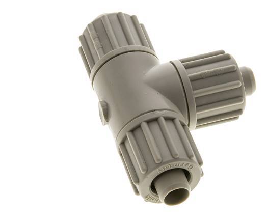16x10mm PP T-Shape Tee Compression Fitting 10 bar PVC and PA