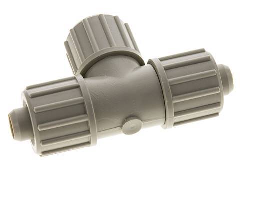 20x13mm PP T-Shape Tee Compression Fitting 10 bar PVC and PA
