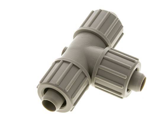 20x13mm PP T-Shape Tee Compression Fitting 10 bar PVC and PA