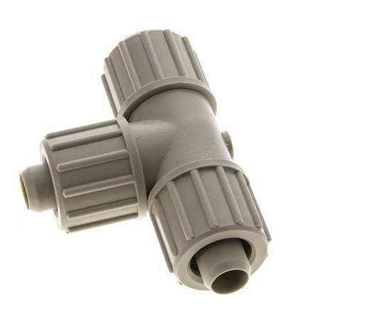 20x13mm PP T-Shape Tee Compression Fitting 10 bar PVC and PA