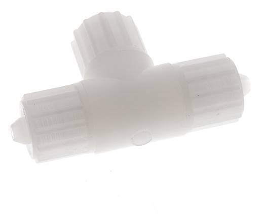 12x6mm PVDF T-Shape Tee Compression Fitting 10 bar PVC and PA