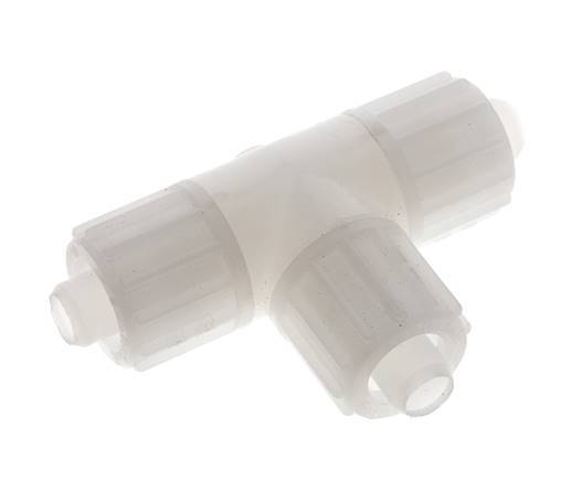 16x10mm PVDF T-Shape Tee Compression Fitting 10 bar PVC and PA