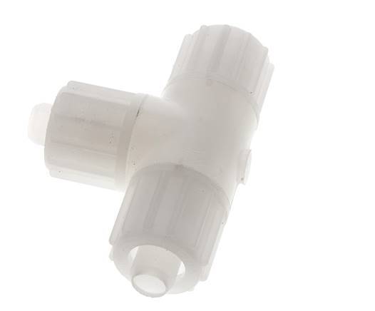 16x10mm PVDF T-Shape Tee Compression Fitting 10 bar PVC and PA