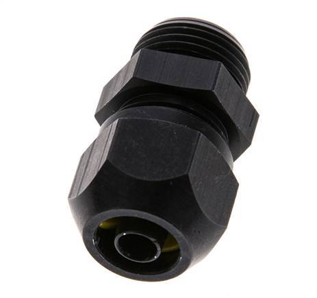 9x6mm & G3/8'' Aluminum Straight Compression Fitting with Male Threads 10 bar PVC and PA