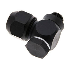7x4mm & G1/8'' Aluminum Elbow Compression Fitting with Male Threads 10 bar PVC and PA