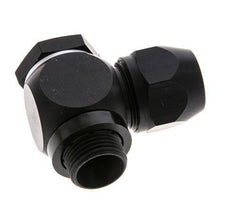 12x9mm & G3/8'' Aluminum Elbow Compression Fitting with Male Threads 10 bar PVC and PA