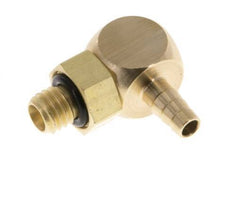 3 mm & M5 Brass Elbow Hose Barb with Male Threads NBR Rotatable [2 Pieces]