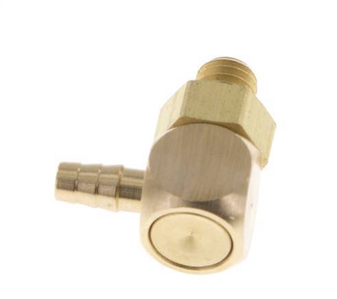 3 mm & M5 Brass Elbow Hose Barb with Male Threads NBR Rotatable [2 Pieces]